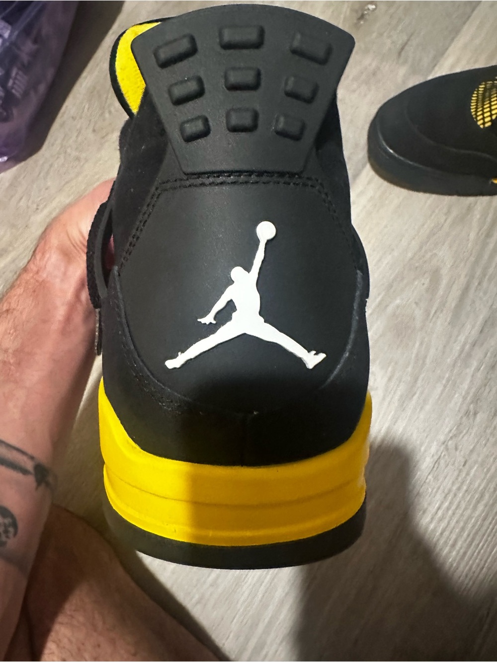 Jordan Men’s Black and Yellow Retro Sneakers - Picture 5 of 7